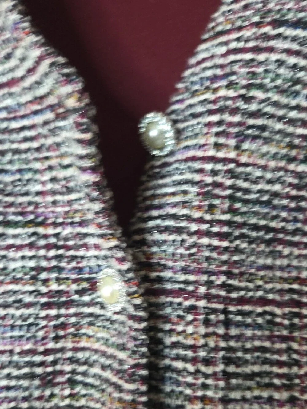 Taylor‎ Multi-Tone Purple Bouclé Long-Sleeve Dress